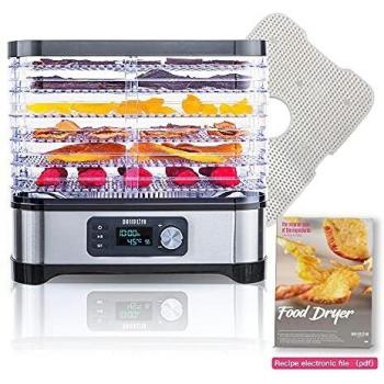Deshidratador de Alimentos 400W, BelleLife Desecadora de Fruta con 6 Bandejas Ajustables, Temperatura Ajustable 35-70℃ y Temporizador 0-24 Horas, Sin BPA para Verduras Carne Flores Frutas