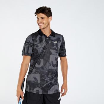 Adidas Club Graphic Polo Hombres Gris Oscuro