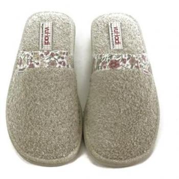 Zapatilla Casa Vul Ladi para mujer color beige, modelo Vulladi Pantuflas 4209 Dino Marino talla 37, Zapatillas Toalla Ecorrizo Mujer 760 color beige talla 37