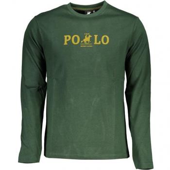 Green Cotton Long Sleeve T-Shirt - XXL with Printed Logo