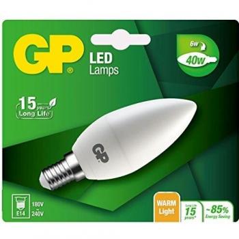 GP Luz led E14, 6 W, Blanco cálido, 14 x 12 x 3,7 cm