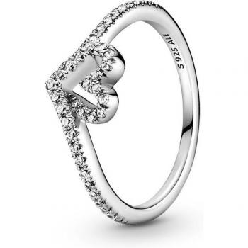 Anillo Pandora Timeless de plata con corazón espumoso brillante