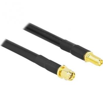 Cable Antena DeLOCK SMA Macho a SMA Hembra LMR/CFD300 7,5 m Negro