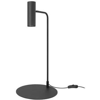 Lámpara de Mesa Minimalista Negra Meds con Cabezal Orientable y Interruptor en Línea para Bombilla GU10