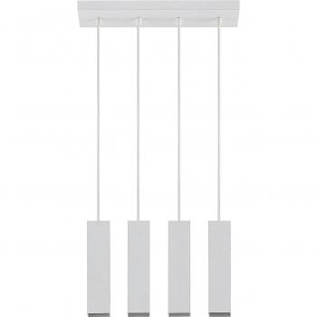 Lámpara colgante moderna 'Neliyah' blanca de metal, 4 luces GU10 para salón y comedor