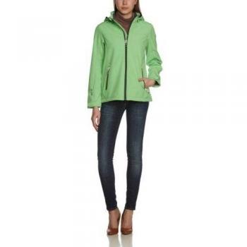Killtec Soft Shell Jacke mit Abknöpfbarer Kapuze Lula - Cortavientos para mujer, color verde, talla 40