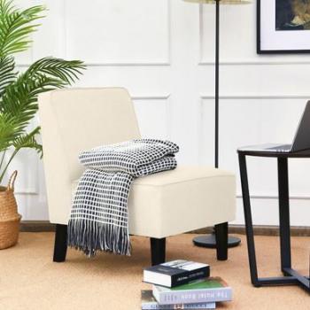 Modern Armless Accent Chair with Rubberwood Legs