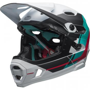 BELL Super DH MIPS Casco, Unisex, White/Emerald/Hibiscus, Small/52-56 cm