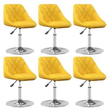 Sillas de comedor giratorias 6 uds terciopelo amarillo mostaza