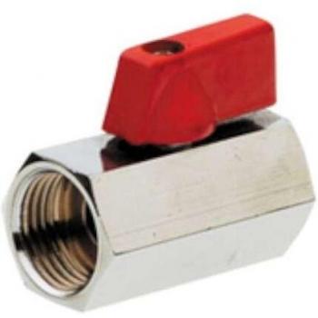 Válvula Esfera Mini PN16 H-H Mando Metálico Rojo 1/2