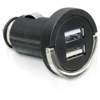 Adaptador, coche en 2 x USB A hembra, DC 12-24V, max, 2.1 A, Navilock [61958]