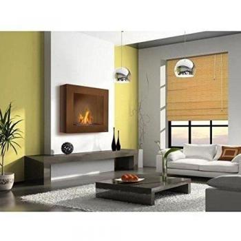 PURLINE BESTBIO-M - Biochimenea de suelo o pared de con regulador de llama, Marrón, 2000 W