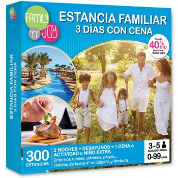 NJOY Experiences - Caja Regalo - Estancia Familiar 3 DÍAS con Cena - Más de 490 estancias Familiares con Cena a Escoger …