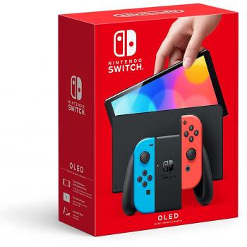 Consola portátil Nintendo Switch OLED 64GB con pantalla de 7 pulgadas, Joy-Con y audio mejorado - Neón Azul/Rojo