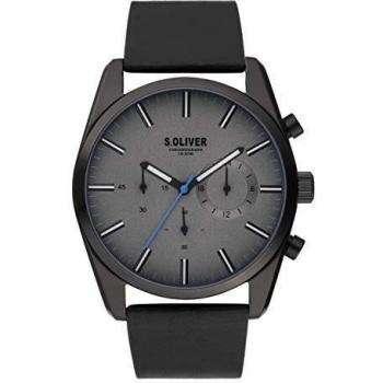 s.Oliver Mens Chronograph Quartz Watch with Leather Strap SO-3866-LC