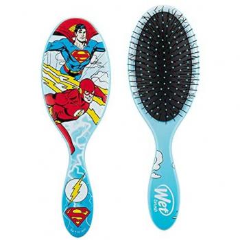Cepillo para el cabello WetBrush Original Detangler Liga de la Justicia Superman y Flash, cerdas Intelliflex ultrasuaves, para todo tipo de cabello