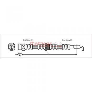 Metzger 4113318 Tubo flexible de frenos
