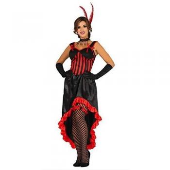 Disfraz de Can Can Rojo y Negro para Mujer - Vestido de Bailarina Seductora