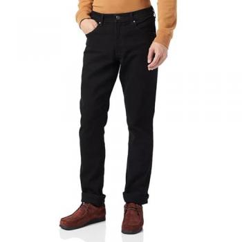 Wrangler Authentic Regular Fit Black Rinse Jeans for Men, Size 36W x 30L