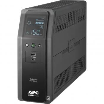 APC Back-UPS Pro BR1500MS2 1500VA Battery Backup and Surge Protector with 10 Outlets, 2 USB Charging Ports, AVR, LCD Display