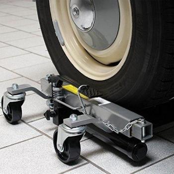 Juego de gatos elevadores hidráulicos 2x 680kg para posicionador de coches en garaje y taller mecánico, compatible con neumáticos anchos hasta 30cm