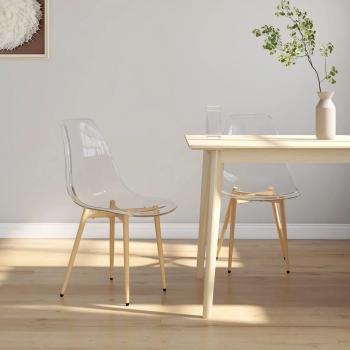 Sillas de comedor transparentes PET - 2 unidades