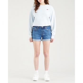 Levi's - Short vaquero de mujer 501® Original Rolled, lavado oscuro