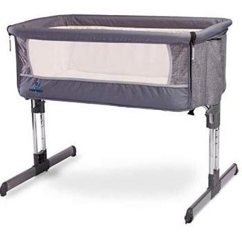 Cuna Colecho Caretero Sleep2gether Grafito Ajustable con Flanelada y Transporte Gratis