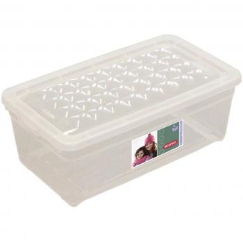 Curver - Caja para Textil y Zapatos 5,7L. - Con Tapa - Color Cristal