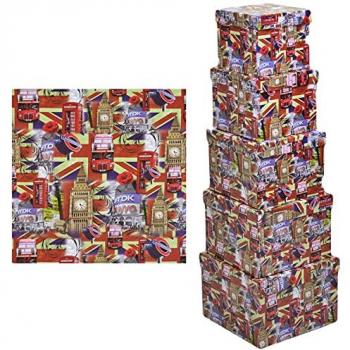 Caja de Cartón Cuadrada 1-5 Londres 27,7x27,7x19,3 cm