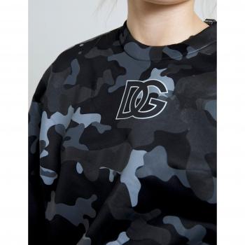 Dolce & Gabbana Black Camouflage Round Neck Sweatshirt Sweater - IT40|S, Female, Size: XS