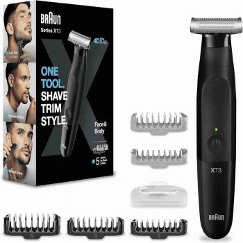 Braun Series X XT3200 - Recortadora de Barba y Afeitadora Eléctrica para Rostro y Cuerpo, Color Negro Níquel-Metal Hidruro