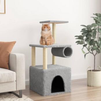 Árbol rascador para gatos con postes de sisal gris claro 109.5 cm