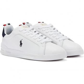 Polo Ralph Lauren Heritage Court Men's Leather Sneakers White-Navy-Red Size 44