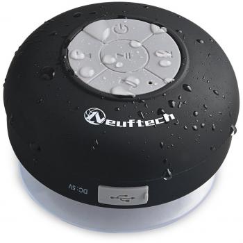 Neuftech Altavoz Bluetooth 4.2 Impermeable Sonido estéreo con Ventosa para iPhone 12/12 Mini /11 Pro MAX 11 XR XS X /8S Plus 7S 6S 6 para iPad Pro Air,Xiaomi Mi 10 9 8 /Android iOS-Negro