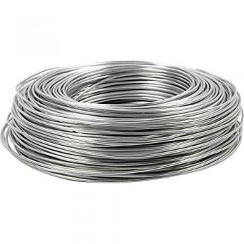 Alambre de aluminio, grosor de 2 mm, color plateado, 100 m