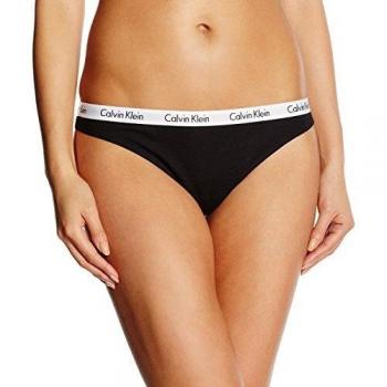 Calvin Klein Carousel-Thong Tanga, Black, L para Mujer