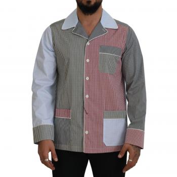 Dolce & Gabbana Multicolor Patchwork Cotton Long Sleeves Shirt - IT40 | M