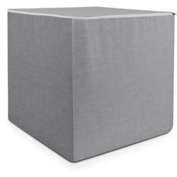 Puff Cuadrado Ergonómico Decorativo con Funda Lavable y Relleno de Espuma Alta Densidad - 40 x 40 x 40 cm (Gris)