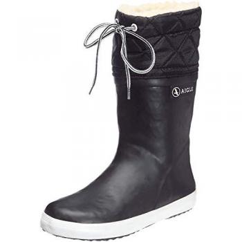 Botas de agua Aigle Giboulee para niña, caucho, unisex, color negro medio liso, talla 25 EU