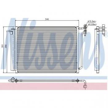 Condensador de aire acondicionado NISSENS 94605 con secador, Aluminio, compatible con R134a para BMW X5