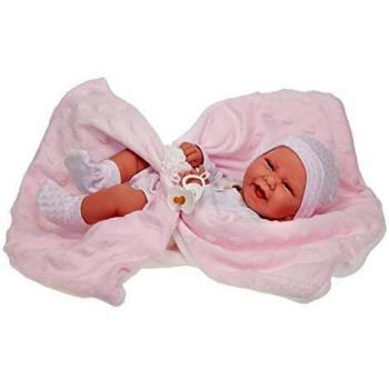 Antonio Juan-5020 Muñeca RN Carla Manta, Color Rosa, Sin tañosllaños