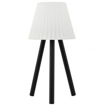 Lámpara de mesa LED para exteriores Jaimy, batería recargable, negra, metal