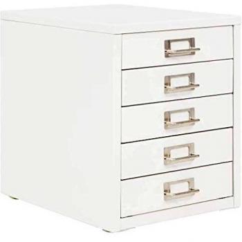 vidaXL Cajonera Archivador Metal Blanco 5 Cajones Mueble Organizador Oficina