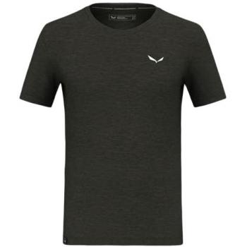Salewa Eagle Mini Logo Alpine Merino Short Sleeve T-Shirt - Black - XXL