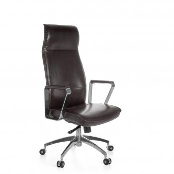 AMSTYLE Silla de Oficina de Referencia Verona Cuero Genuino Silla de Escritorio marrón X-XL 120 kg Mecanismo sincronizado reposacabezas Sillón de Director