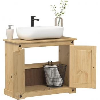 Mueble de Baño con Lavabo Corona 73x33x60 cm en Madera Maciza de Pino