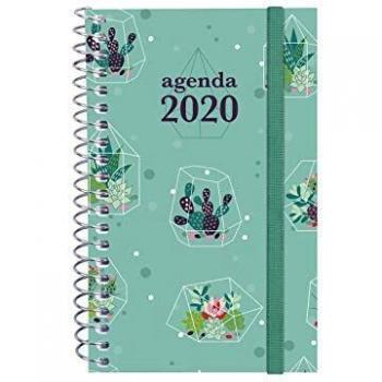 Finocam - Agenda 2020 semana vista apaisada Espiral Design Collection Cactus español