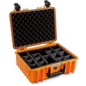 Caja de herramientas B&W 5000/O/RPD Naranja Polipropileno (PP) y Funda para cámara B&W con sistema divisor de 5000 sin espuma