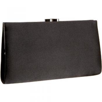 Paco Mena De Bolonia De Bolonia - Bolso de fiesta de satén para mujer, color negro, talla 21x14x5 cm